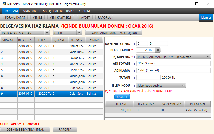 Belge Kayıt İşlemleri